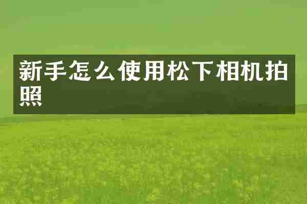 新手怎么使用相机拍照