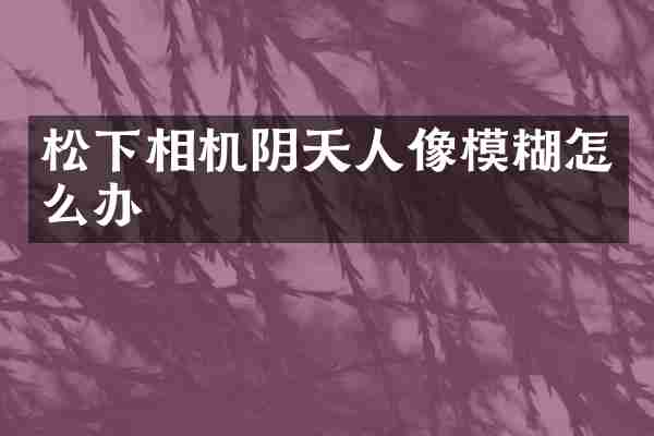 相机阴天人像模糊怎么办