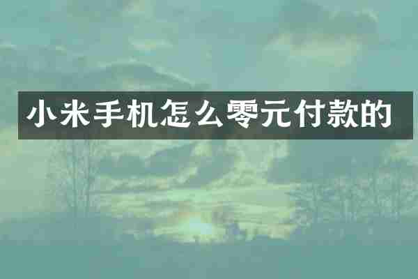 小米手机怎么零元付款的