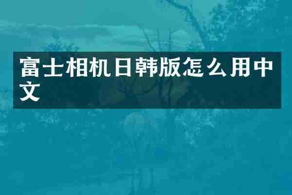 富士相机日韩版怎么用中文