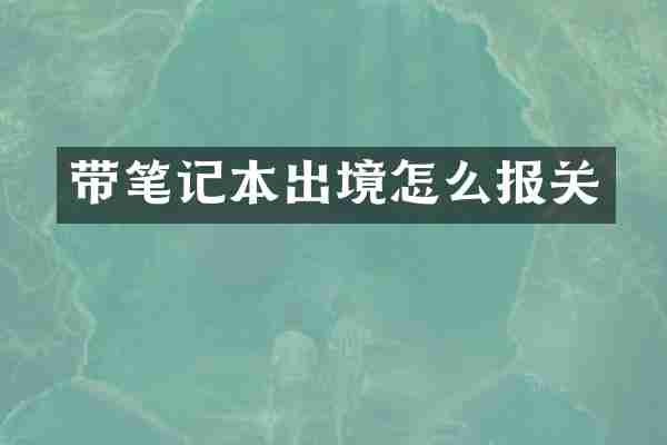 带笔记本出境怎么报关