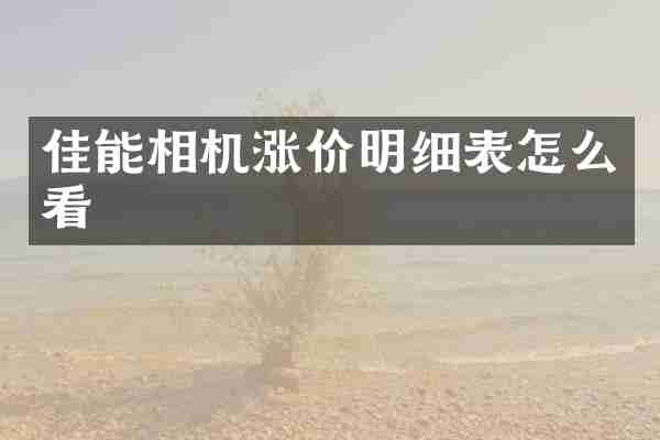 佳能相机涨价明细表怎么看