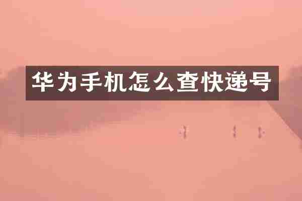 华为手机怎么查快递号