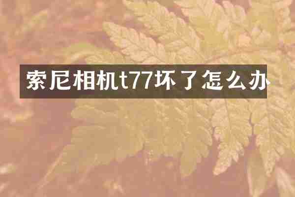 索尼相机t77坏了怎么办