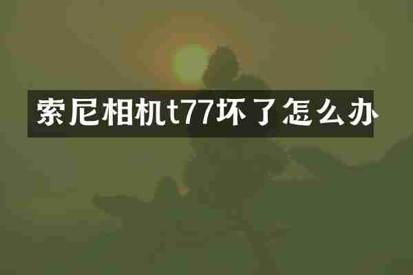 索尼相机t77坏了怎么办