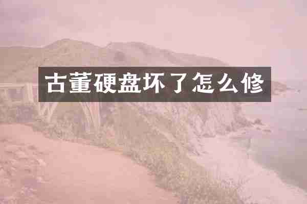 古董硬盘坏了怎么修