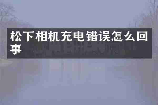 相机充电错误怎么回事