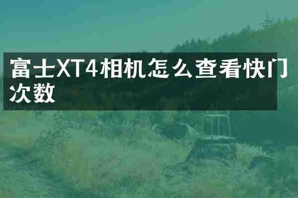 富士XT4相机怎么查看快门次数