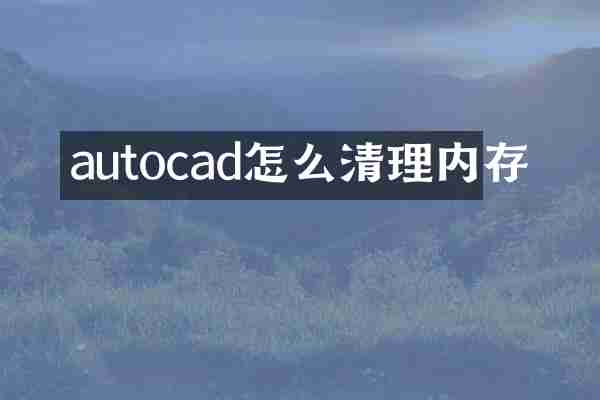 autocad怎么清理内存