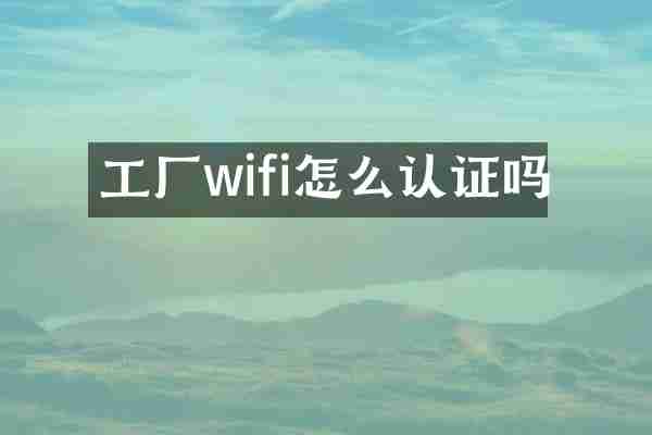 工厂wifi怎么认证吗