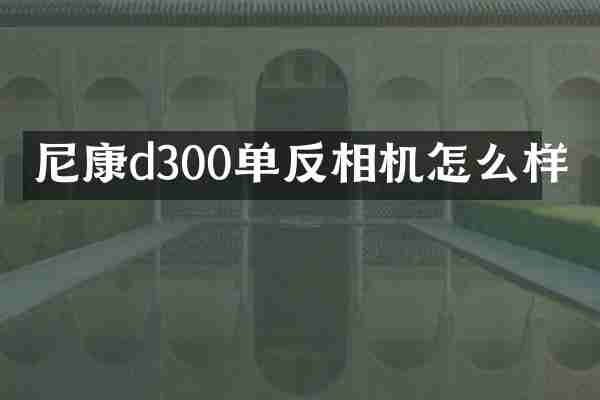 尼康d300单反相机怎么样