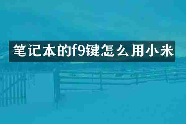 笔记本的f9键怎么用小米