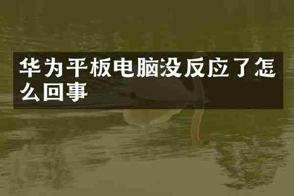 华为平板电脑没反应了怎么回事