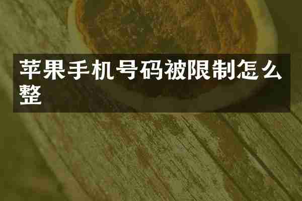 苹果手机号码被限制怎么整