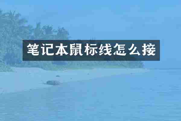 笔记本鼠标线怎么接