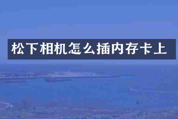 相机怎么插内存卡上