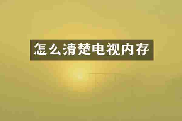 怎么清楚电视内存