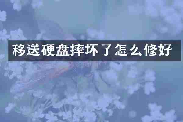 移送硬盘摔坏了怎么修好