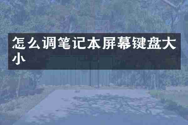 怎么调笔记本屏幕键盘大小