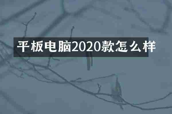 平板电脑2020款怎么样