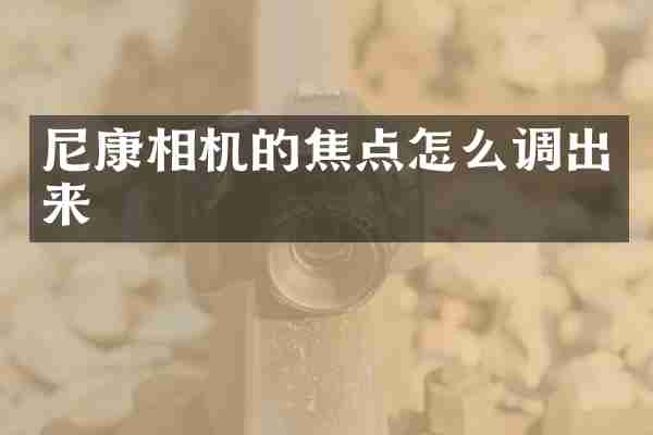 尼康相机的焦点怎么调出来
