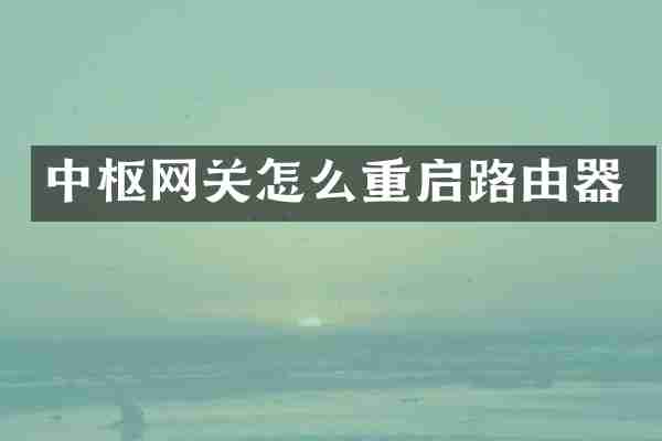 中枢网关怎么重启路由器