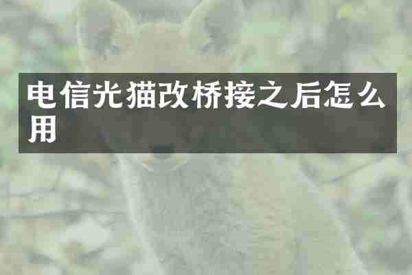 电信光猫改桥接之后怎么用