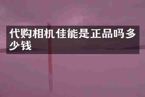 代购相机佳能是正品吗多少钱