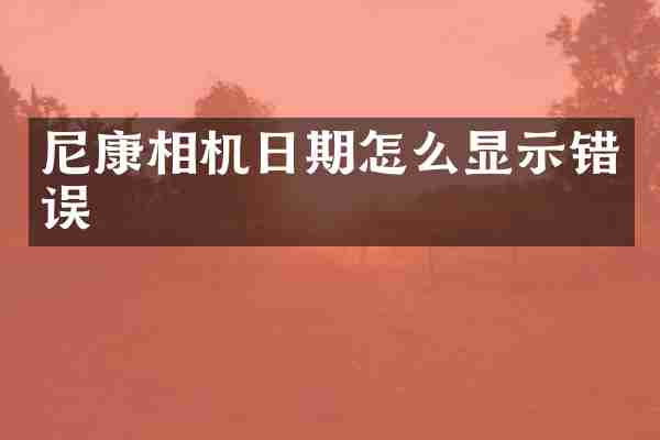 尼康相机日期怎么显示错误