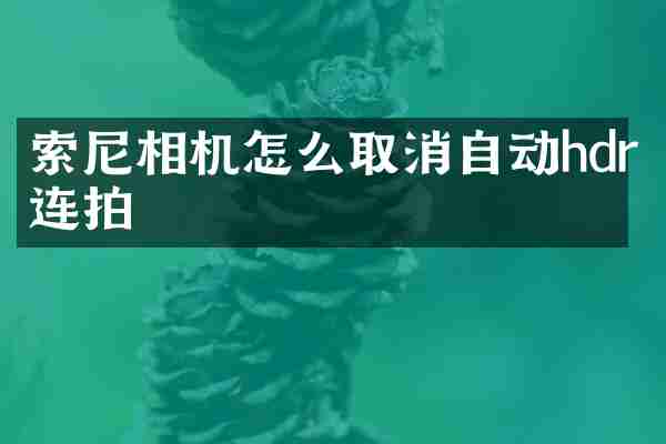 索尼相机怎么取消自动hdr连拍
