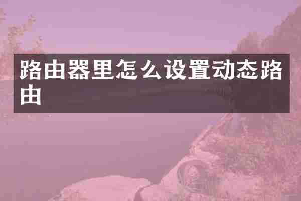 路由器里怎么设置动态路由