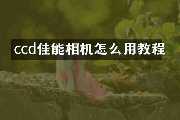 ccd佳能相机怎么用教程