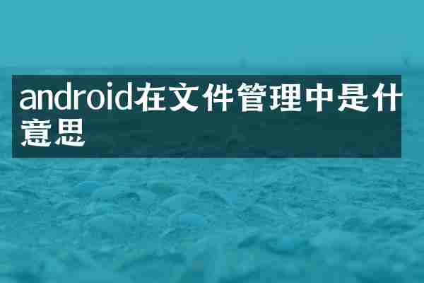 android在文件管理中是什么意思