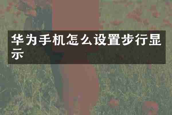 华为手机怎么设置步行显示
