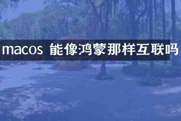 macos 能像鸿蒙那样互联吗