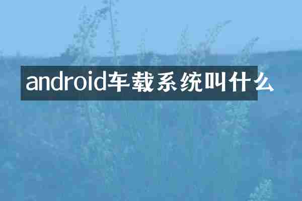 android车载系统叫什么