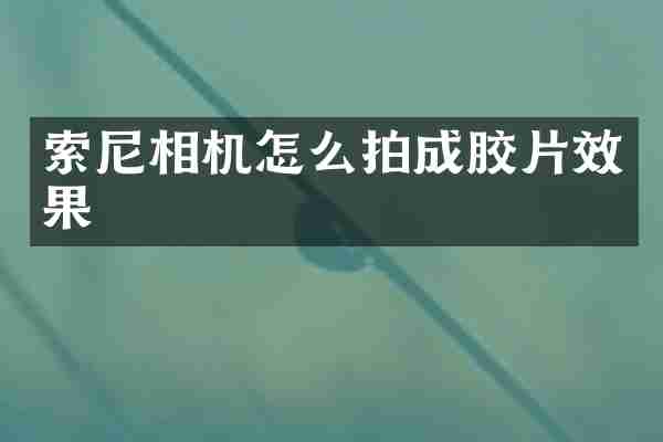 相机怎么拍成胶片效果