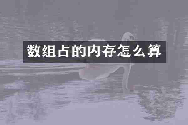 数组占的内存怎么算