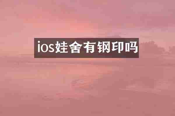 ios娃舍有钢印吗