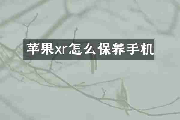 苹果xr怎么保养手机