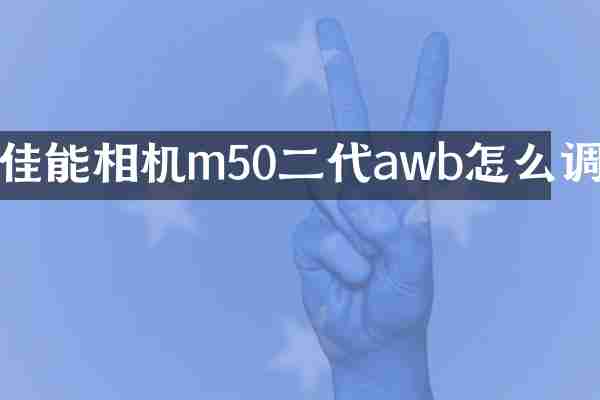 佳能相机m50二代awb怎么调