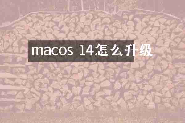 macos 14怎么升级