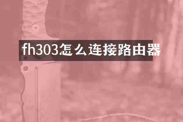 fh303怎么连接路由器