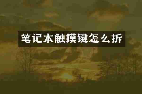 笔记本触摸键怎么拆
