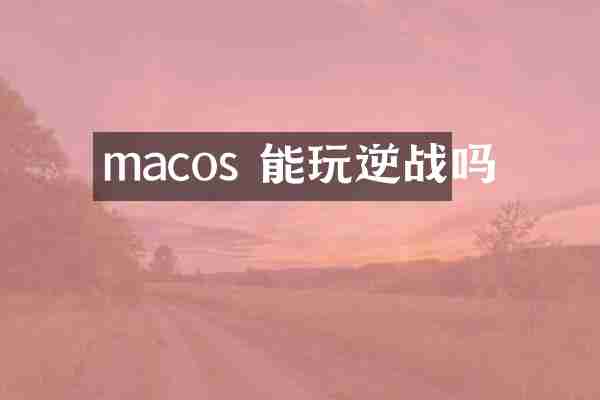 macos 能玩逆战吗