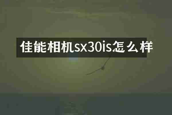佳能相机sx30is怎么样