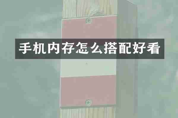 手机内存怎么搭配好看