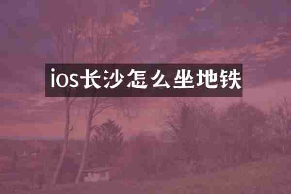 ios长沙怎么坐地铁