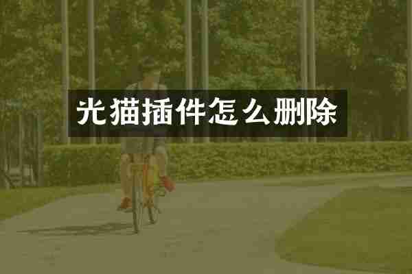 光猫插件怎么删除