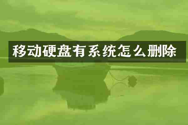 移动硬盘有系统怎么删除